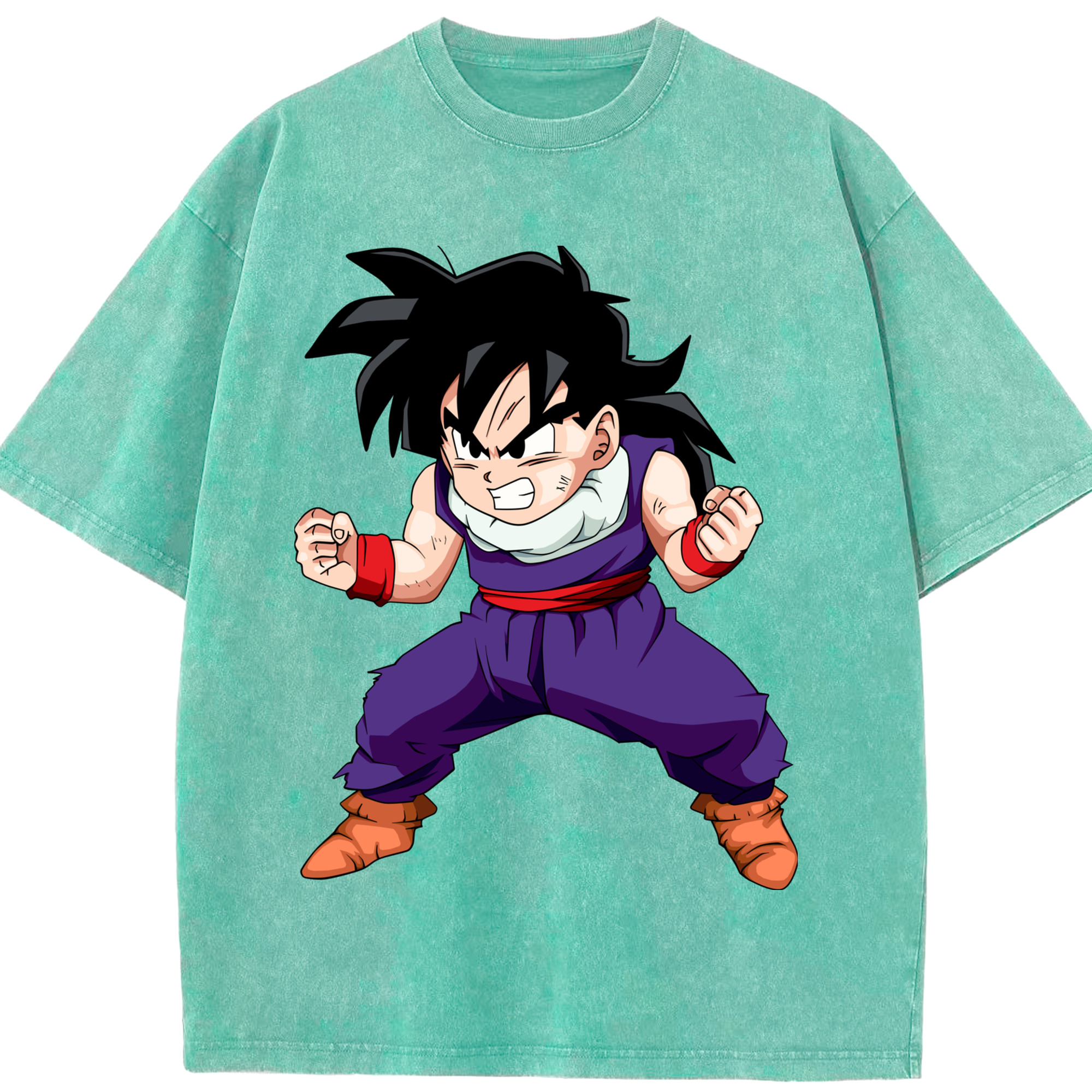 （画像用） ドラゴンボール 孫 悟飯（そんごはん）DRAGON BALL Son Gohan 綿100% ヴィンテージ風 半袖Tシャツ（フロントプリント）